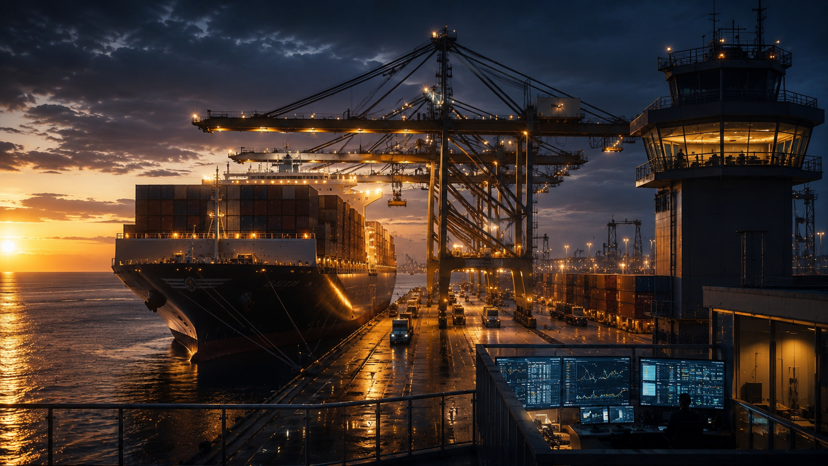 Cargo being loaded at port